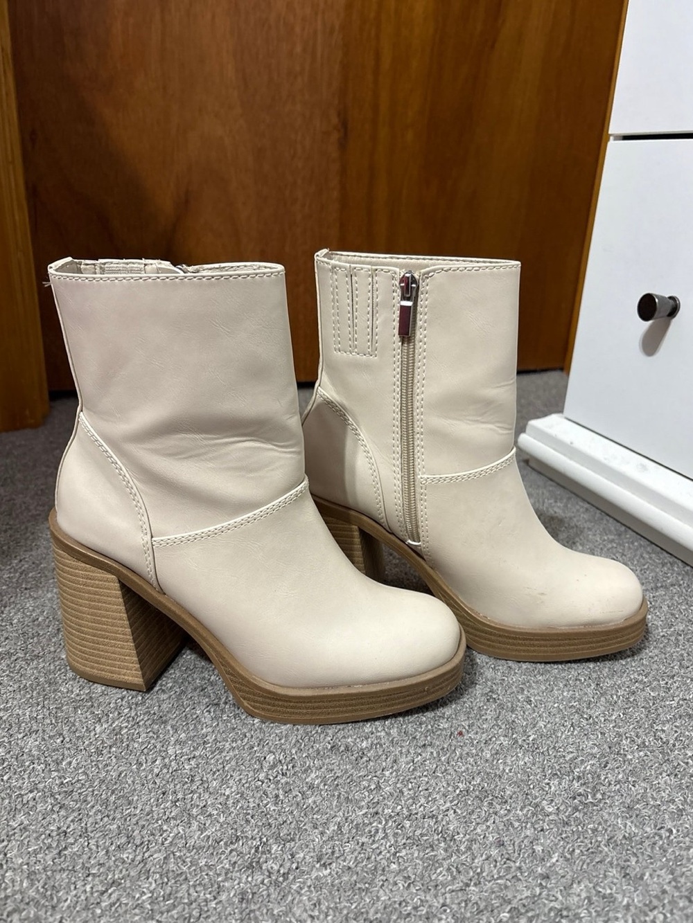 A New Day Beige Ankle Boots